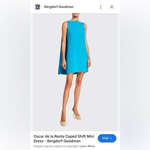 Caped Shift Mini Dress by Oscar de la Renta